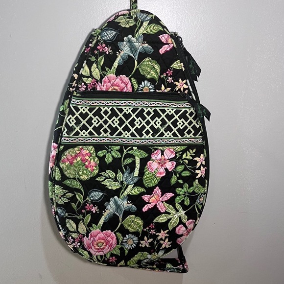 Vera Bradley Handbags - Vera Bradley Night and Day Quilted Floral Tennis Racket Backpack Sling Bag Vtg